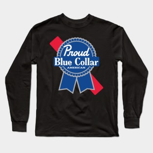 Proud Blue Collar American Long Sleeve T-Shirt